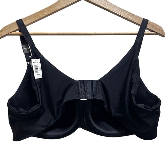Torrid Curve Bra 46B Black 360 Back Smoothing Full Coverage Balconette Lined NWT - Picture 3 of 7